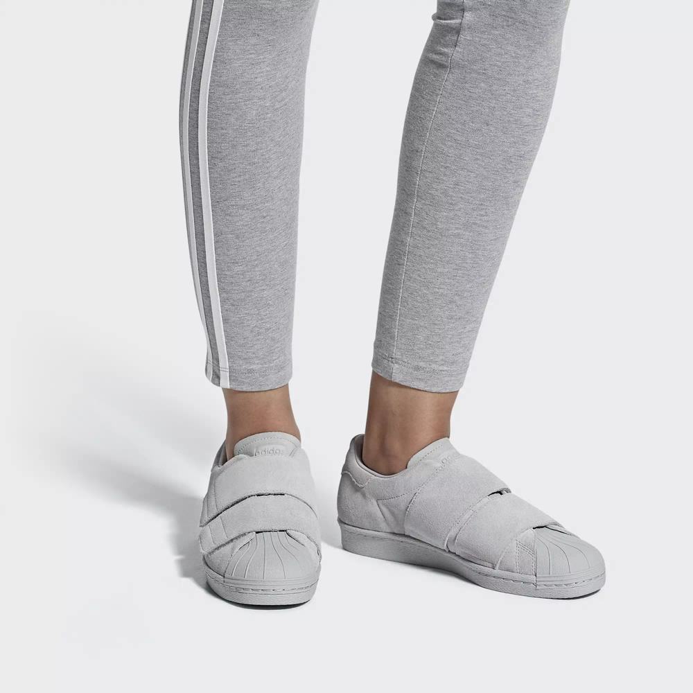 Adidas Superstar 80s CF Tenis Grises Para Mujer (MX-88795)